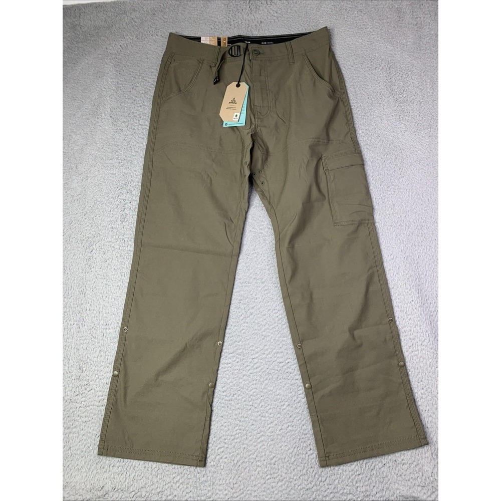 Prana Stretch Zion Pants II Relaxed Fit Straight Leg Slate Green Men's  31x30